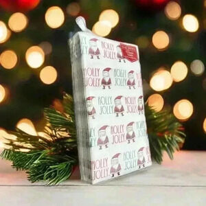 NEW Rae Dunn - 32 Count Guest Hand Towels - 3 Ply - Super Cute Holly Jolly Santa